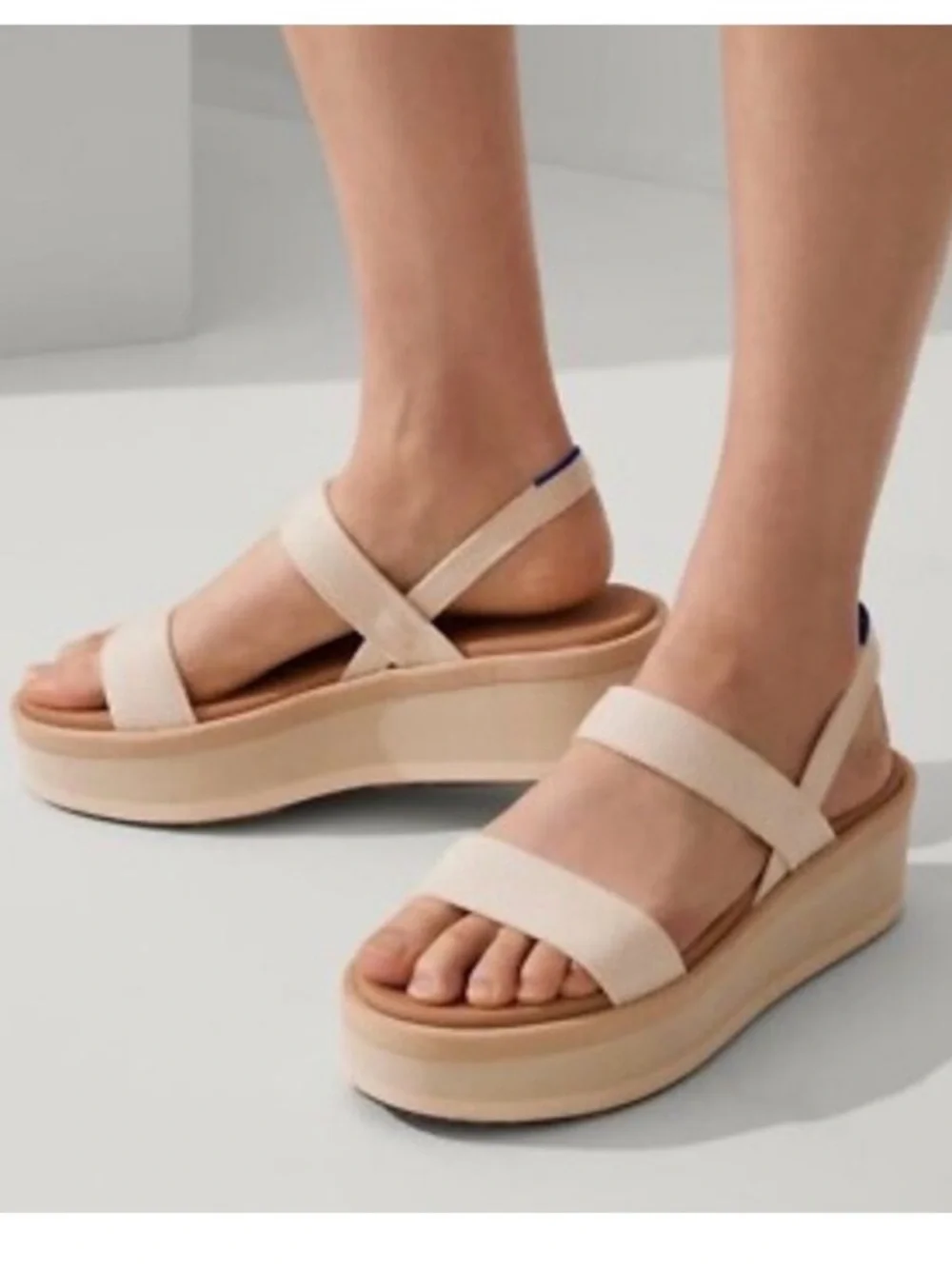 Rothy's The Lightweight Wedge Sandal In Salt